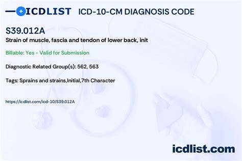12 - other international versions of <b>ICD-10</b> M79. . S39012a icd 10